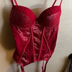 Rampage Intimates corset bodice merrywidow bustier with garters M